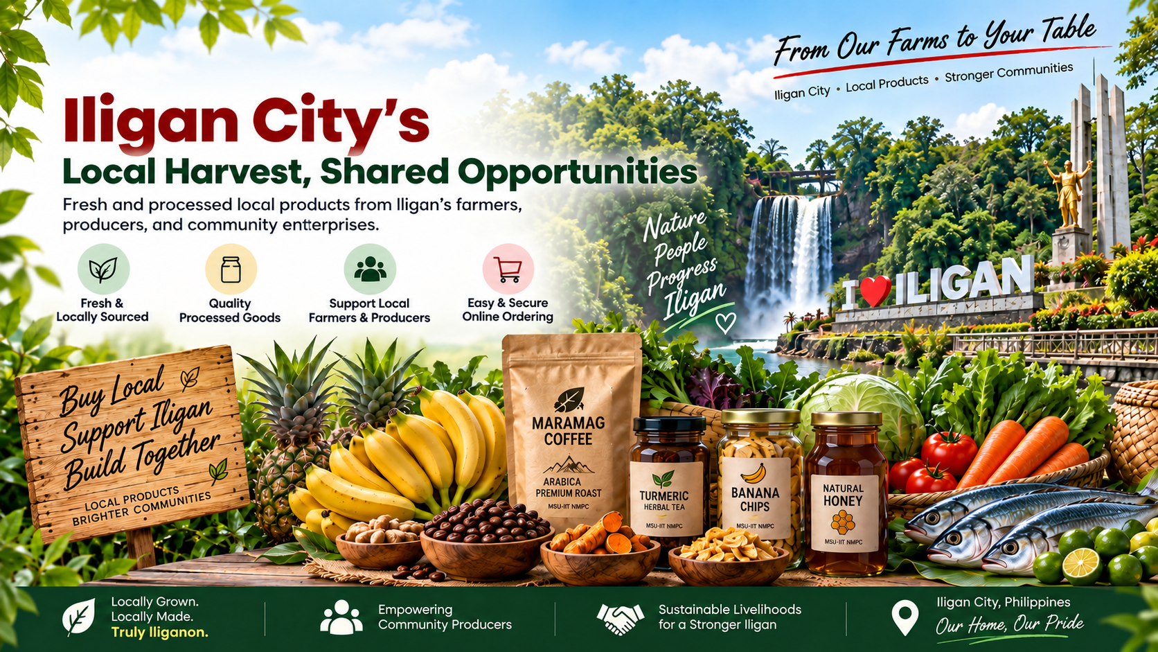 Iligan City local harvest and processed products marketplace banner